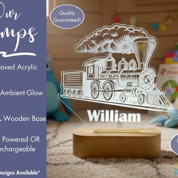 Train Custom Name Light | Personalized LED Decor for Kids | Christmas - Picture 3 of 8